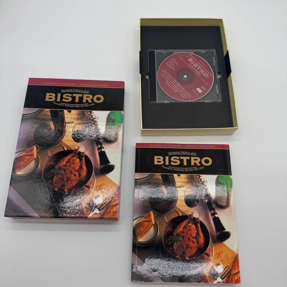 Sharon O'Connor's Bistro Menus & Music Cookbook CD Set Swinging French Jazz 1999